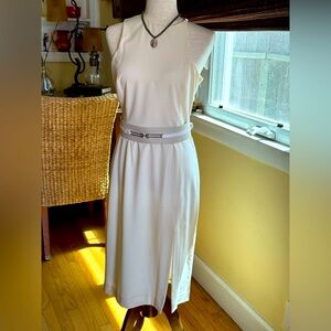 Halston Heritage Elegant Cream Sleeveless Dress